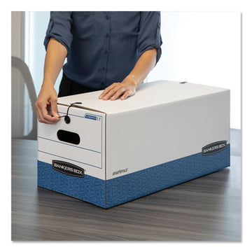 Bankers Box® Stor-file Medium-duty Strength Storage Boxes, Letter Files, 12.25" X 24.13" X 10.75", White-blue, 12-carton freeshipping - TVN Wholesale